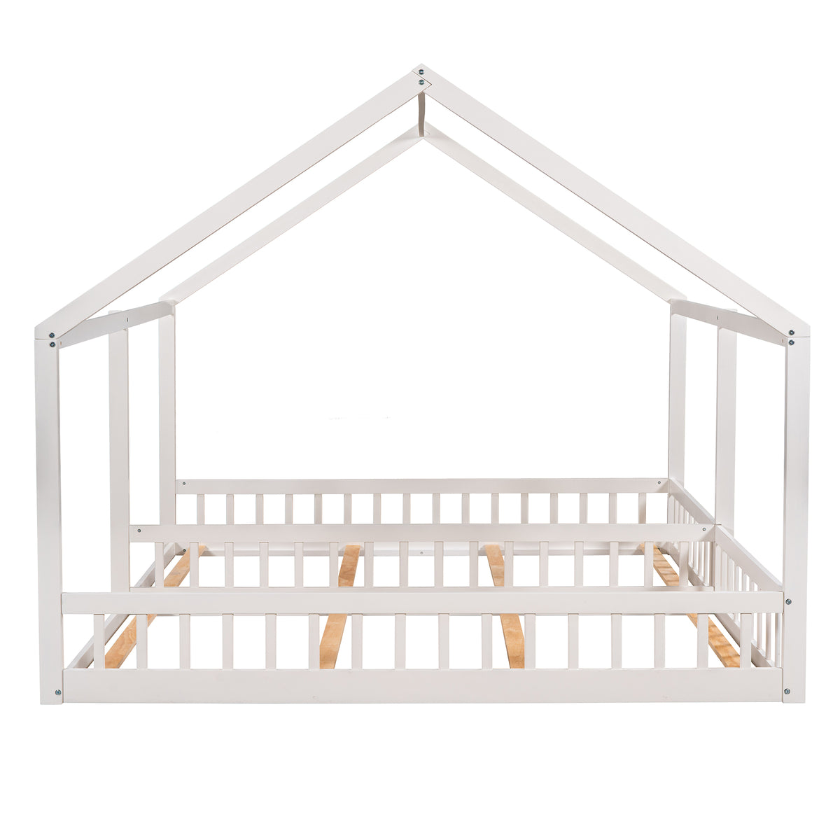 Twin House Platform Bed White