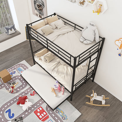 Twin Bunk Bed with Trundle Reinforced Frame