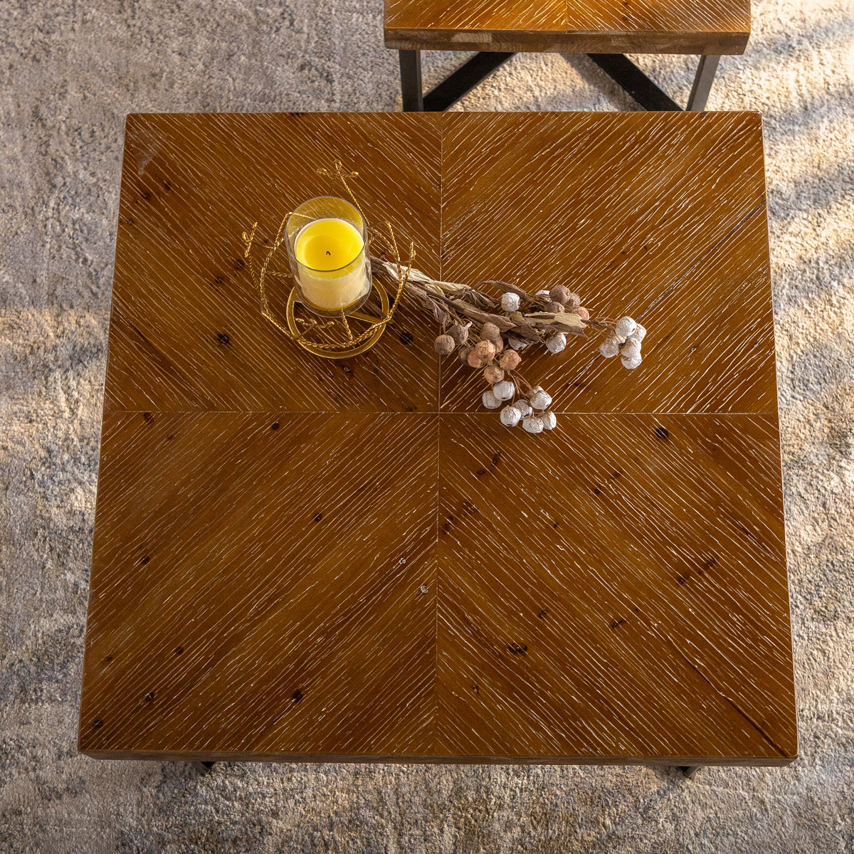 Retro Square Coffee Table Gold