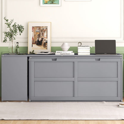 Queen Murphy Bed with Rotating Base Gray