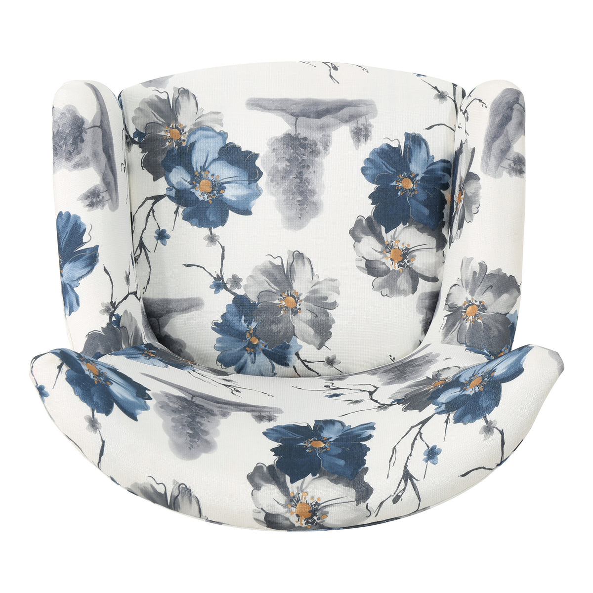 Retro Printed Accent Chair Blue