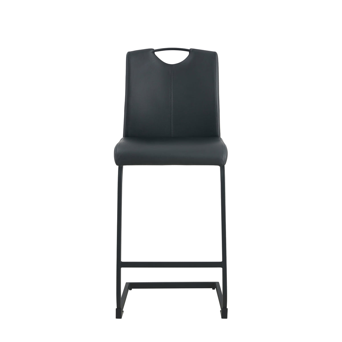 Black PU Counter Stool Set (2 pcs)