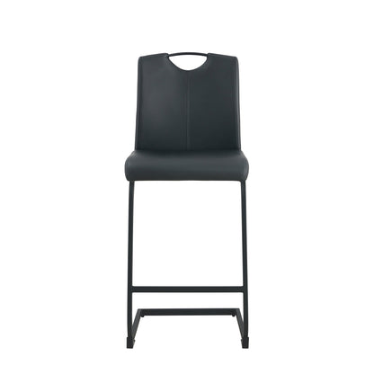 Black PU Counter Stool Set (2 pcs)