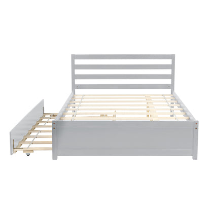 Full Platform Bed Gray