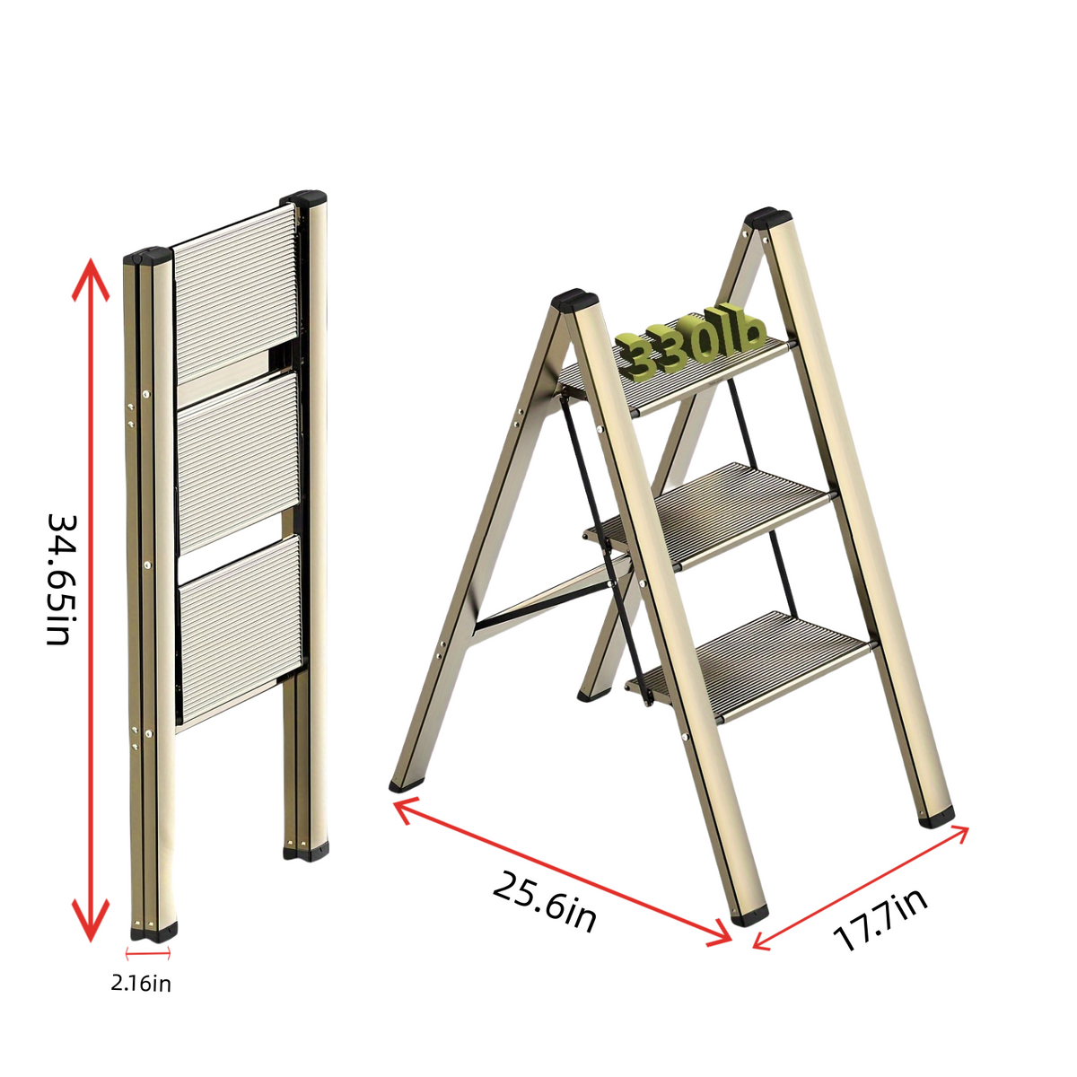 Aluminum Step Ladder – Black Pedal