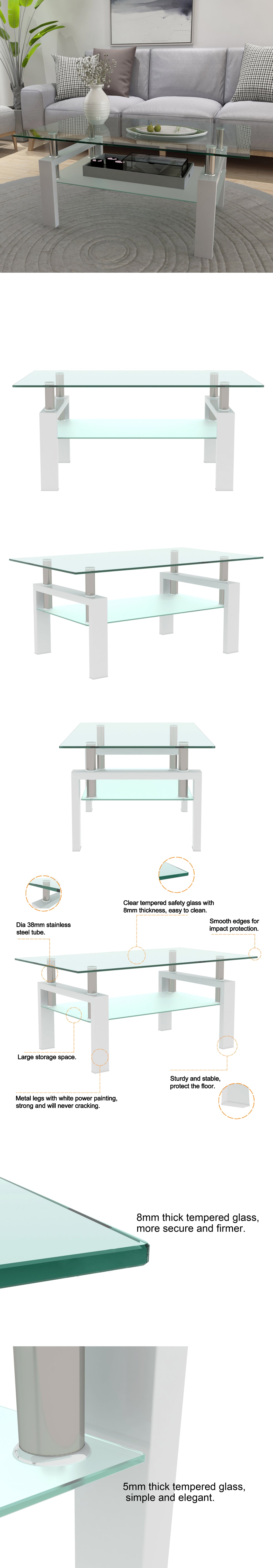 White Glass Coffee Table – Modern Centerpiece