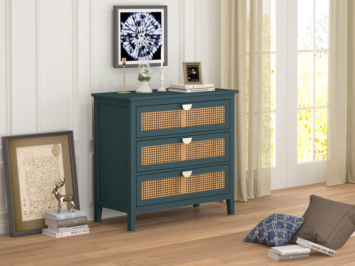 Rattan Storage Cabinet 3-Drawer