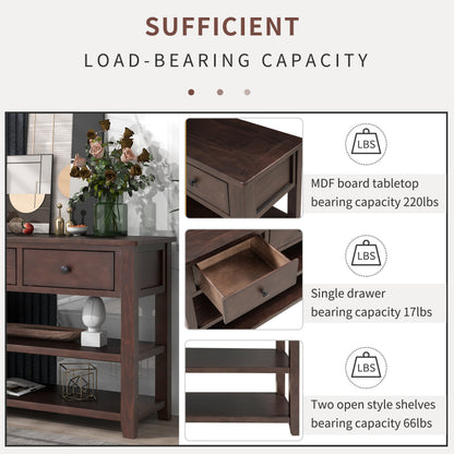 Retro Wood Console Table – Espresso Finish