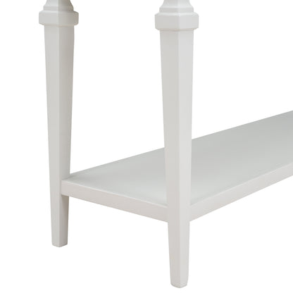 White Wood Console Table with Drawers