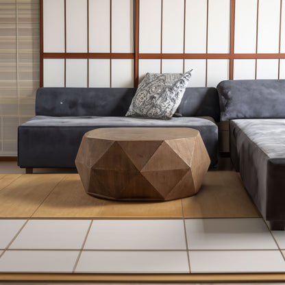Embossed Pattern Coffee Table – Natural MDF