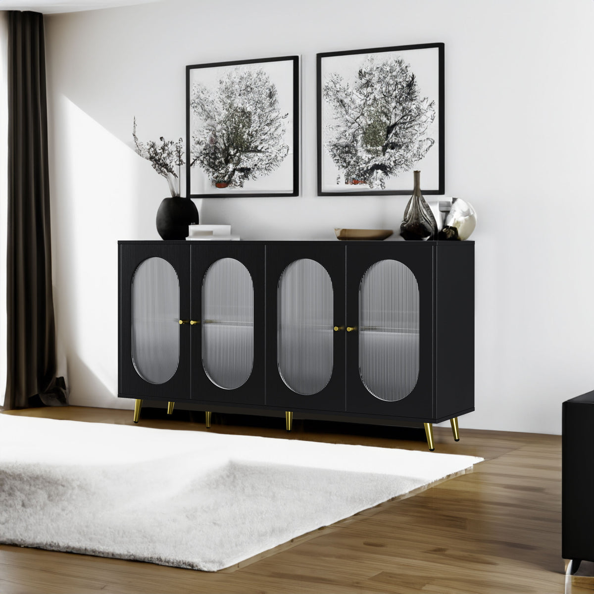 Black Acrylic Sideboard Cabinet