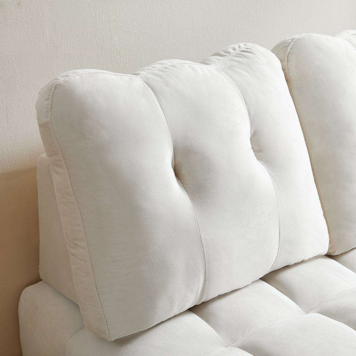 Velvet Sofa Bed with Storage – Beige