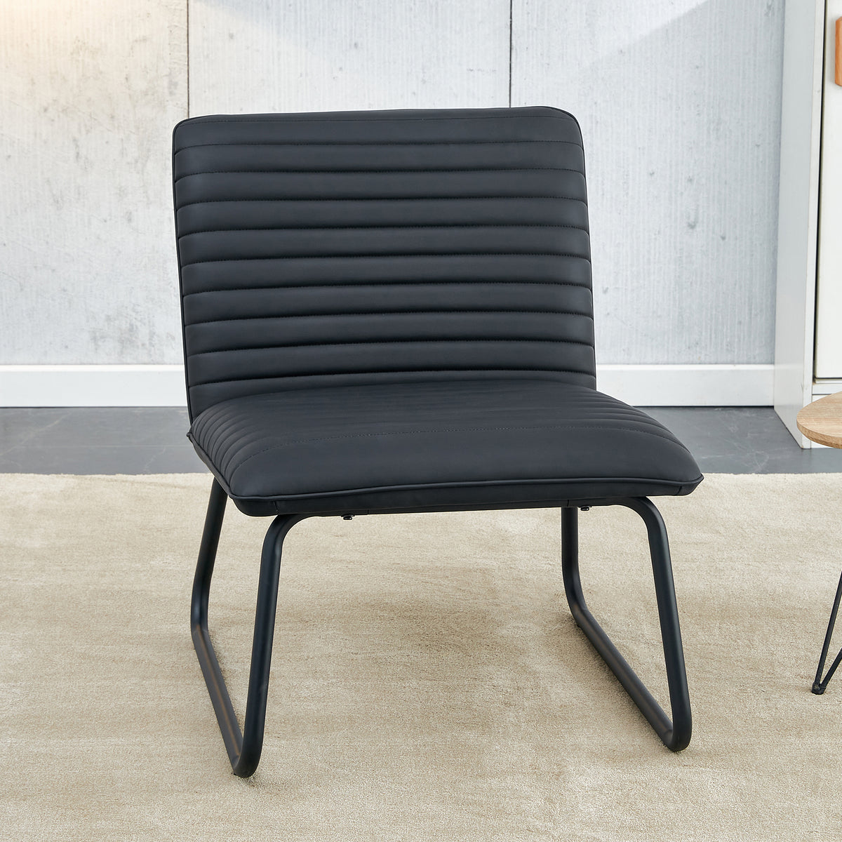 Black Armless Lounge Chair – Black Legs