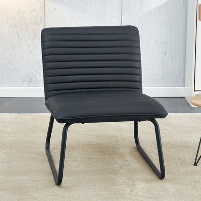 Black Armless Lounge Chair – Black Legs