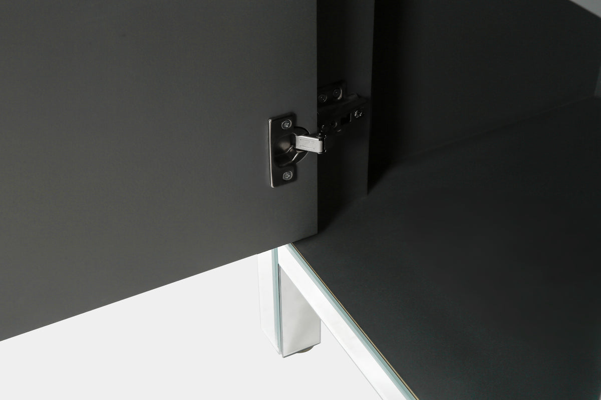 Mirrored Storage Cabinet with Diamond Frame Detailing