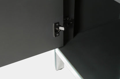 Mirrored Storage Cabinet with Diamond Frame Detailing