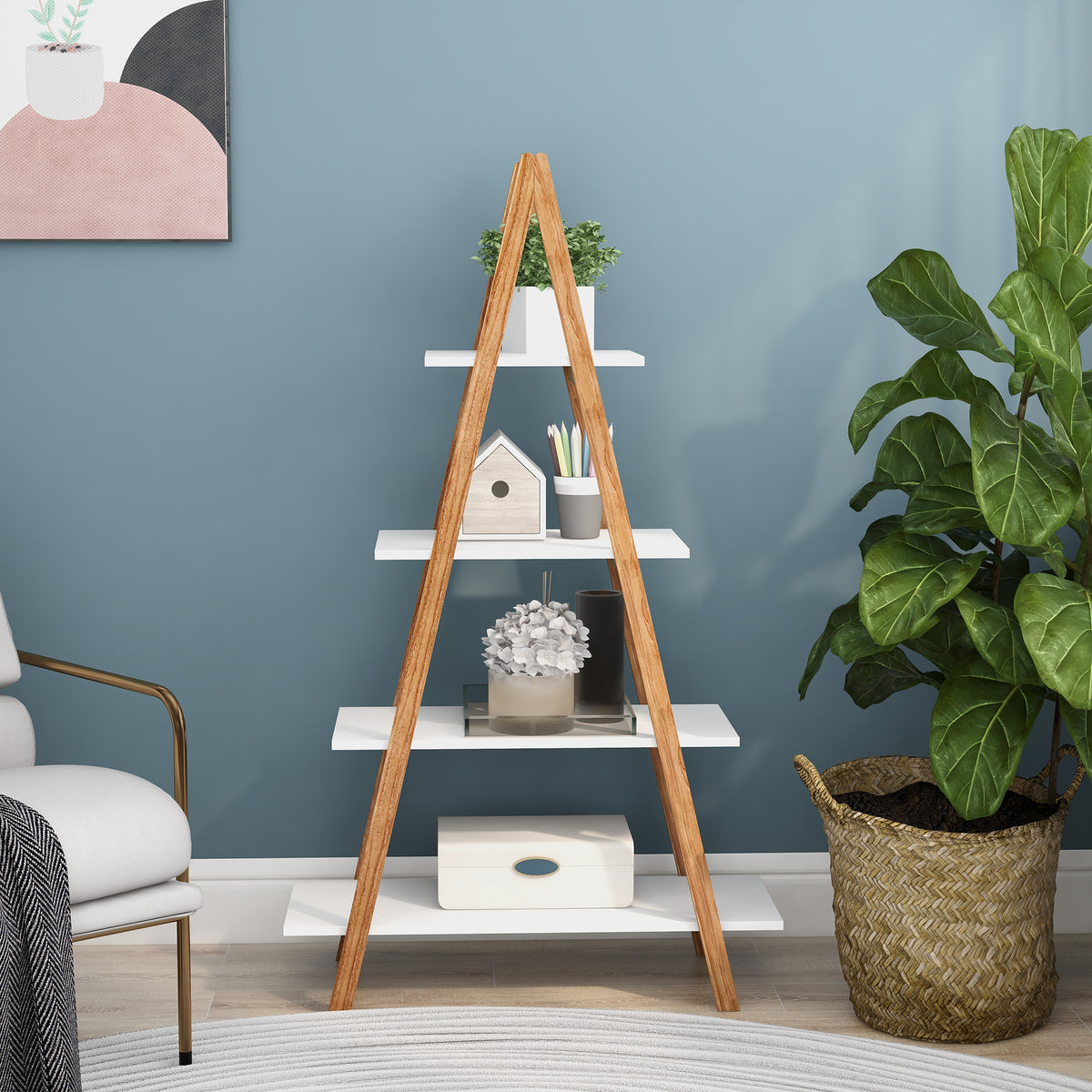 Oxford Bamboo Ladder Bookshelf