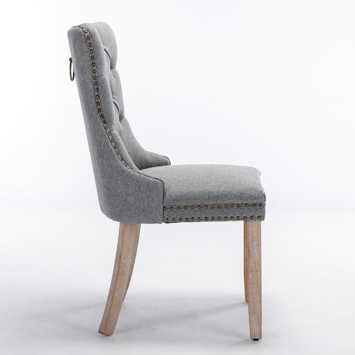 Nikki Tufted Linen Dining Chair Set (2 pcs) – Gray