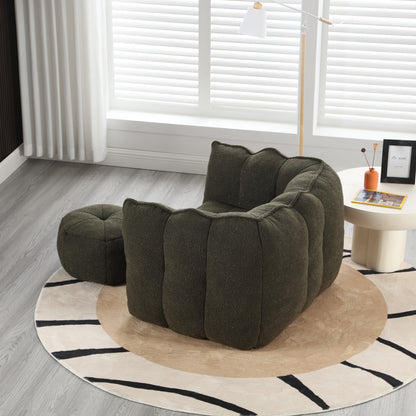 Soft Bean Bag Chair – Gray High-Resilience Foam