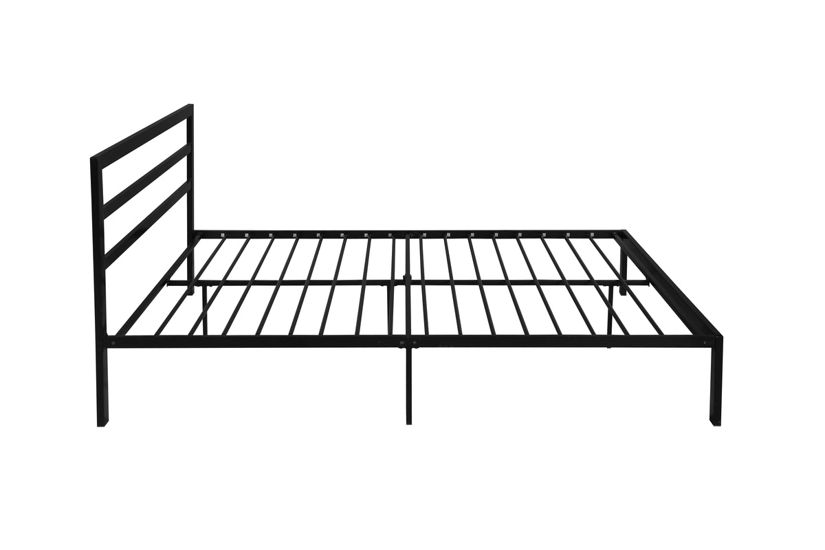 Black Metal Bed Frame with Headboard