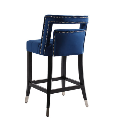 Velvet Barstools Set of 2 Gold Base