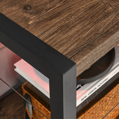 60-Inch Electric Fireplace Media Console Barnwood Finish