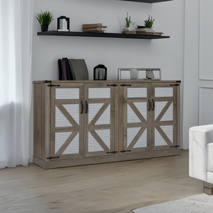 Slate Gray 4-Door Sideboard