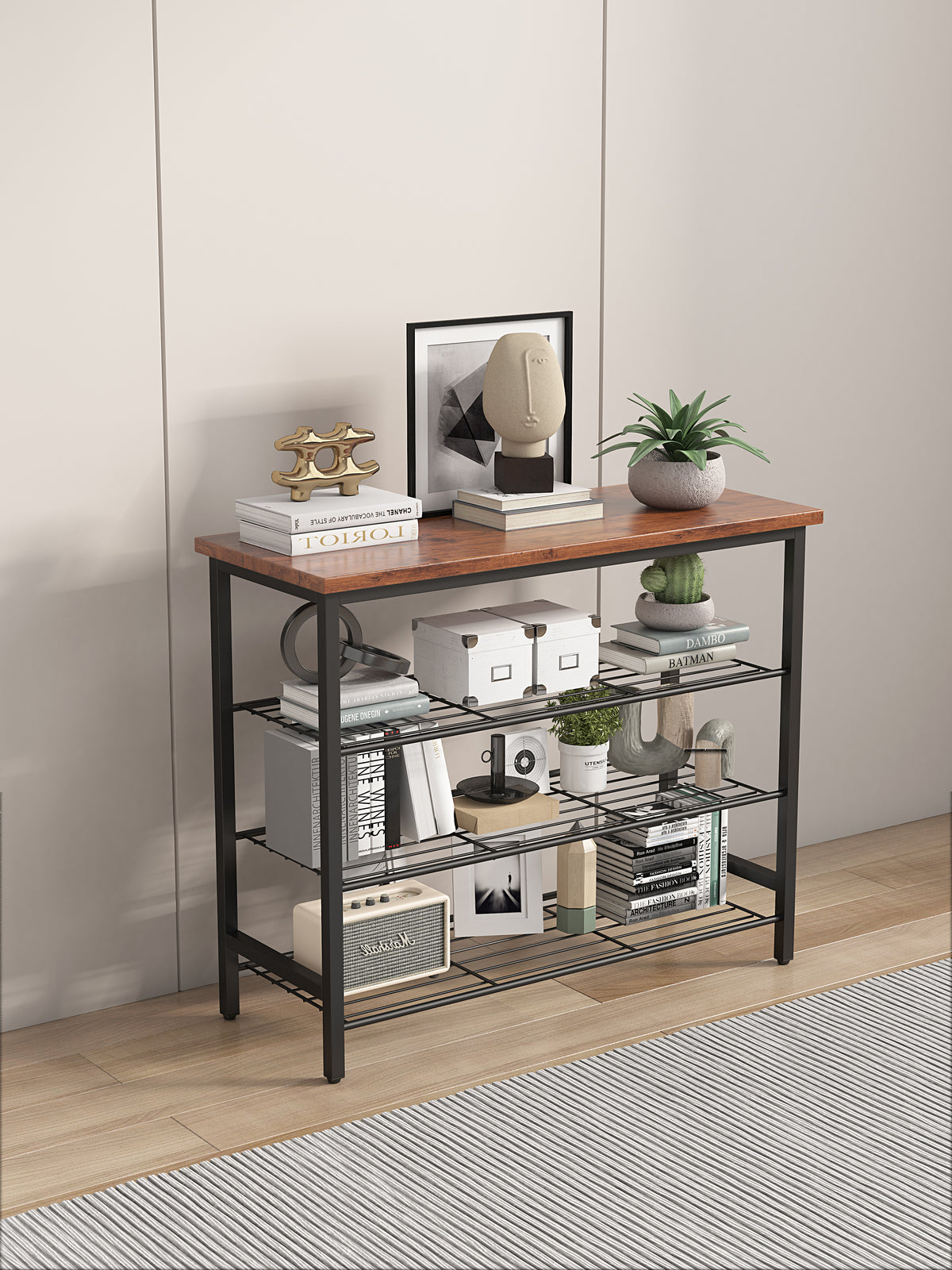 4-Tier Shoe Rack with MDF Top Board