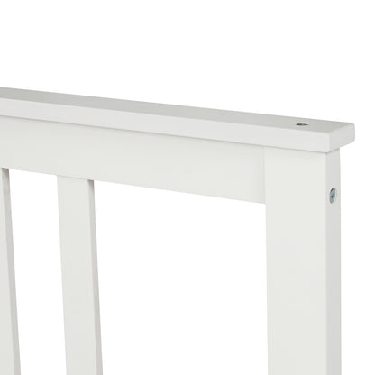 Wooden Platform Bed with Footboard White