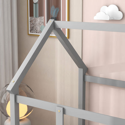 Twin Floor Bed Grey