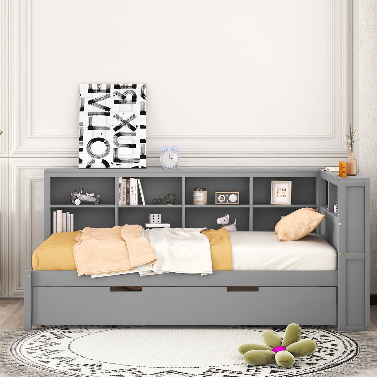 Wooden Twin Daybed Gray