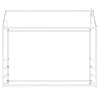 House Platform Bed with Chimney Roof – White