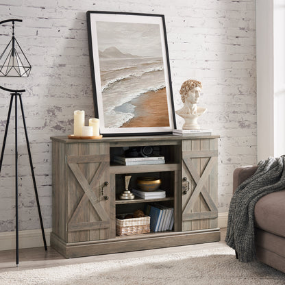Farmhouse TV Stand Gray Wash