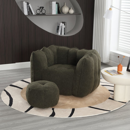 Soft Bean Bag Chair – Gray High-Resilience Foam