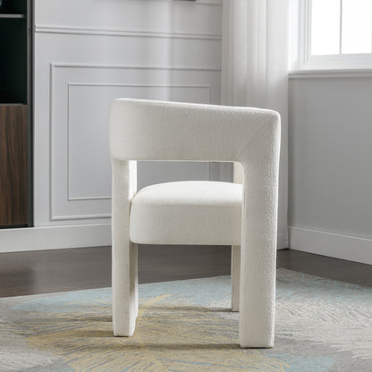 Contemporary Accent Chair Beige Upholstery