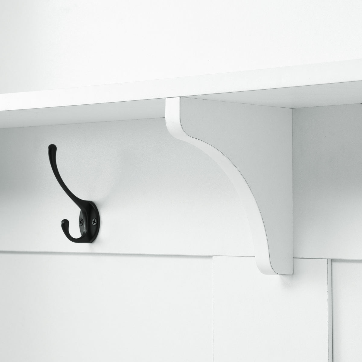 Modern Hall Tree with Drawers White