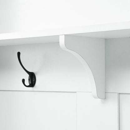 Modern Hall Tree with Drawers White