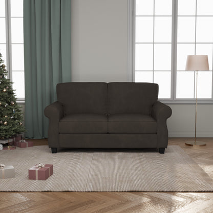 Solid Wood 2-Seater Sofa Gray