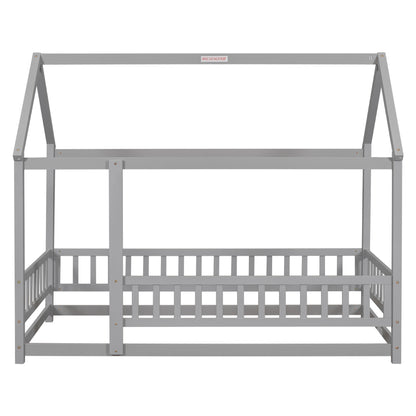 Twin Floor Bed Grey