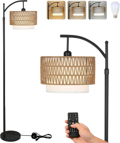 Arc Floor Lamp with Remote 3-Color Light