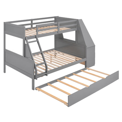 Full Bunk Bed with Desk Gray