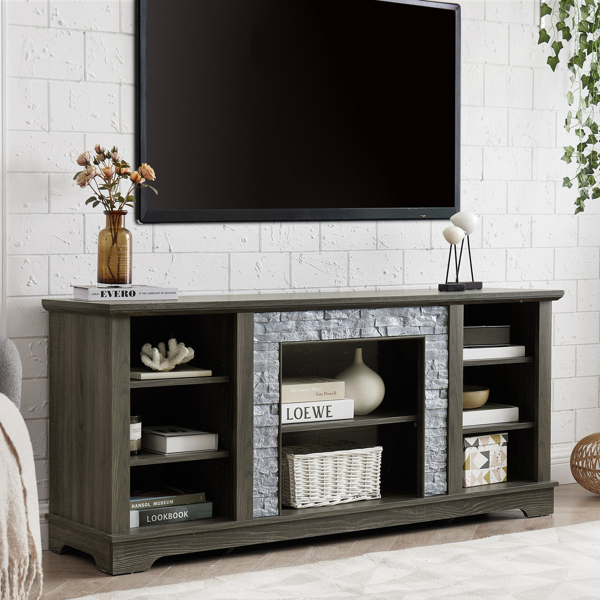 Stone Entertainment Console Gray