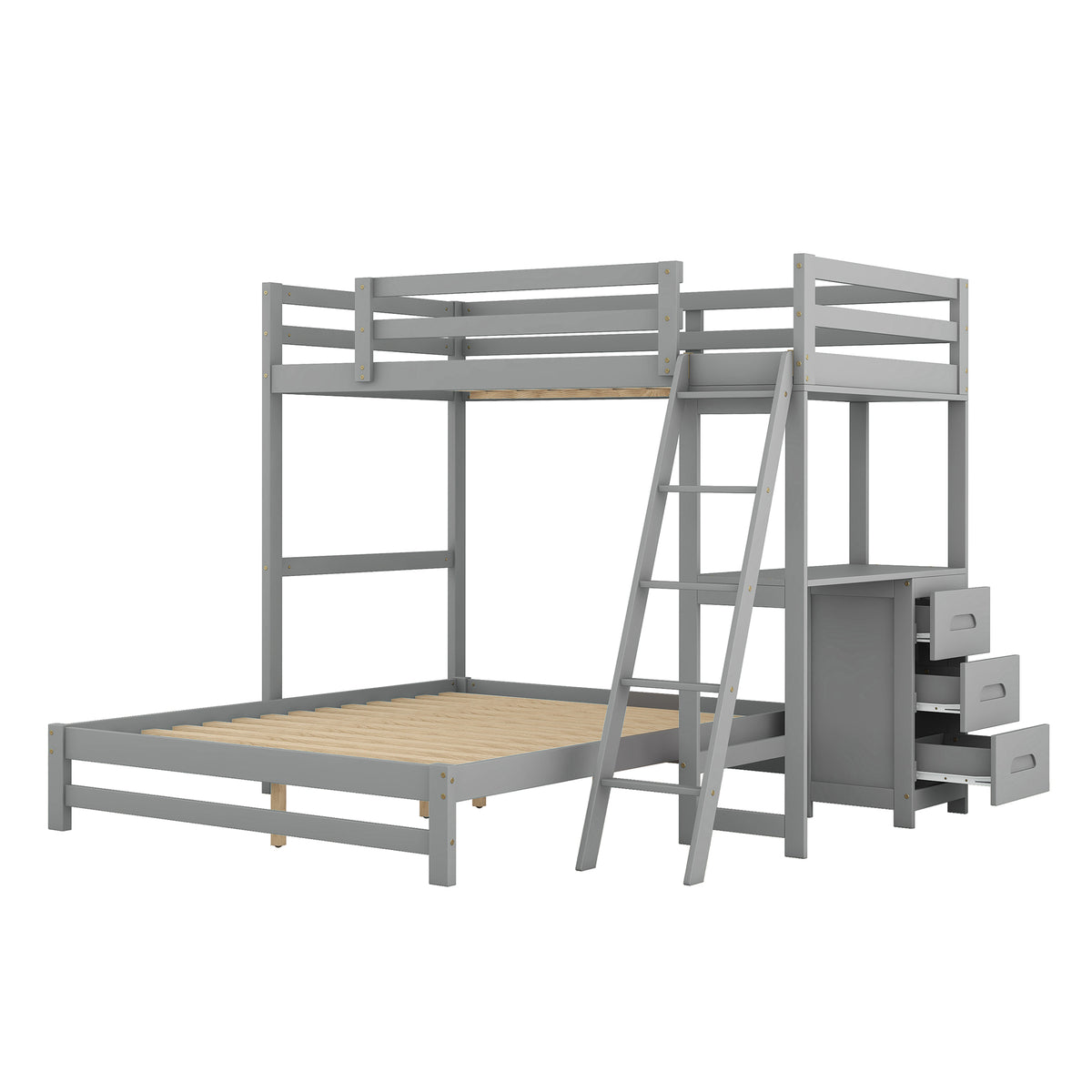 Full Bunk Bed Gray