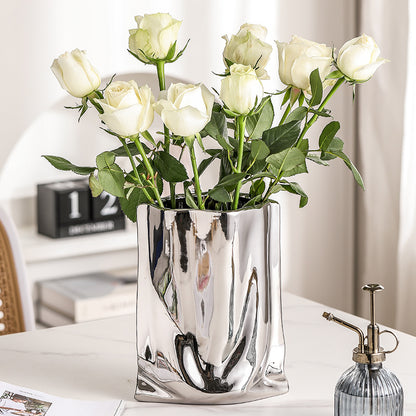 Ceramic Hydroponic Flower Vase White