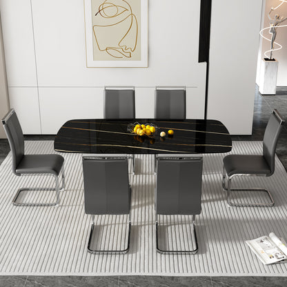 Large Minimalist Dining Table Gray