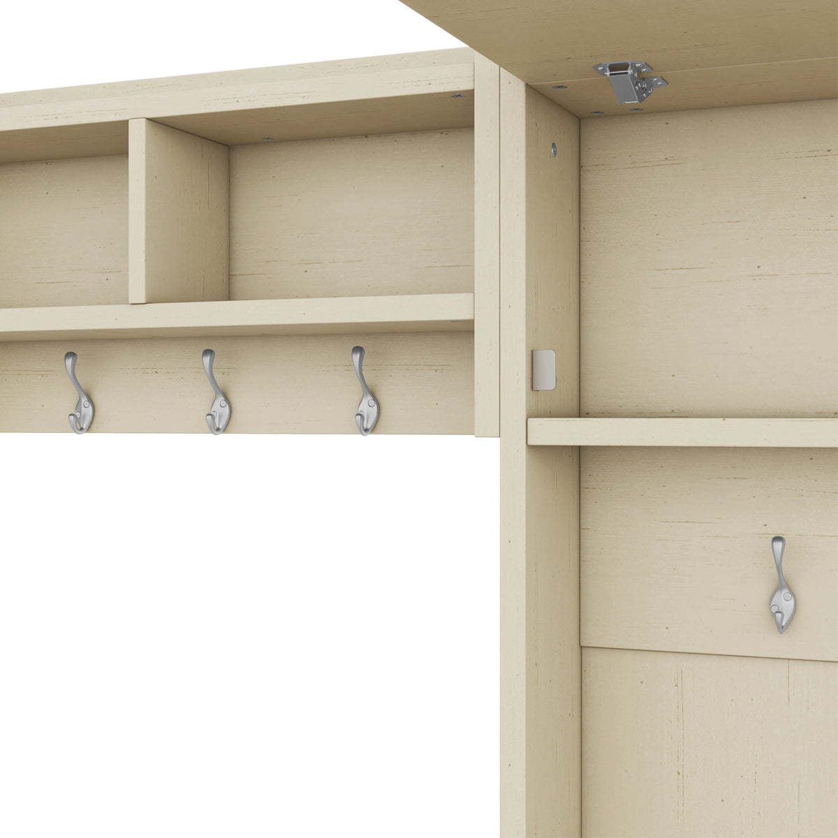 Hall Tree Cabinet Beige