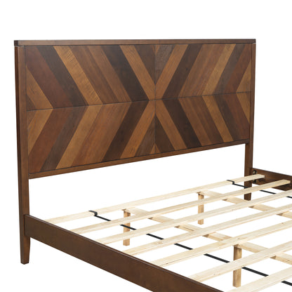 Mid-Century Platform Bed King Walnut