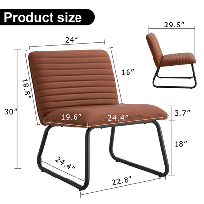 Brown Armless Lounge Chair – Black Legs
