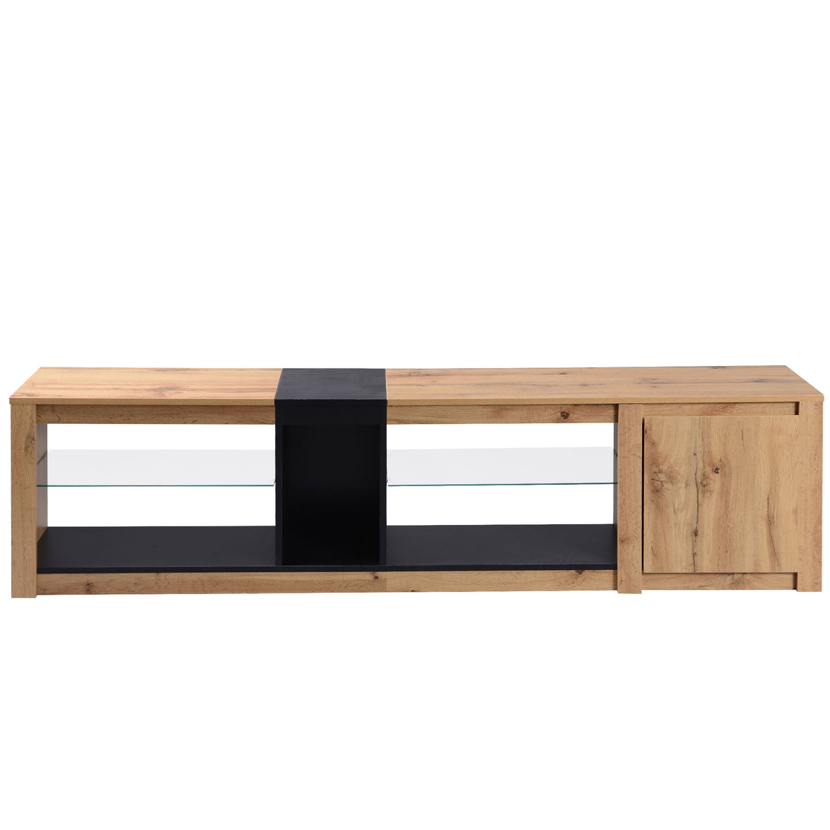 Modern LED TV Stand with Media Storage