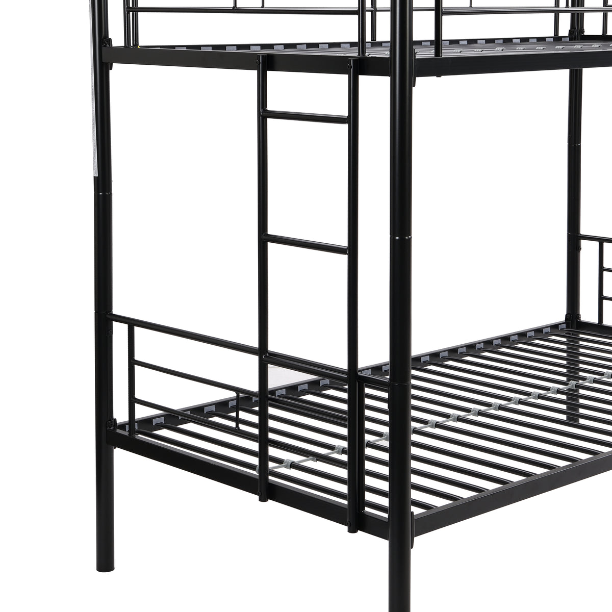 Full Metal Bunk Bed with Guardrails Black